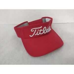 Titleist Mens One Size Pro V1 FJ Golf Visor Red Embroidered Logo Adjustable